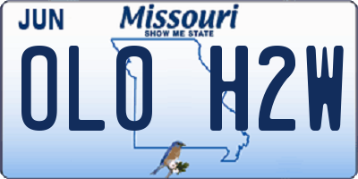 MO license plate OL0H2W