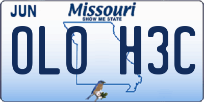 MO license plate OL0H3C