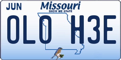 MO license plate OL0H3E