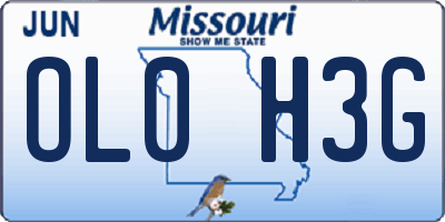 MO license plate OL0H3G