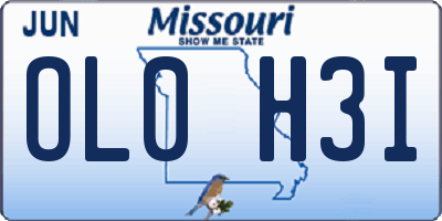 MO license plate OL0H3I
