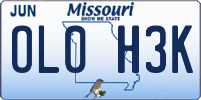 MO license plate OL0H3K
