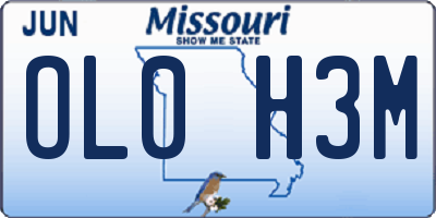 MO license plate OL0H3M