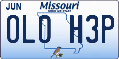 MO license plate OL0H3P