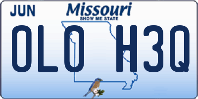 MO license plate OL0H3Q