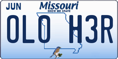 MO license plate OL0H3R