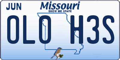 MO license plate OL0H3S