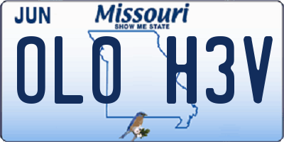 MO license plate OL0H3V