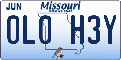 MO license plate OL0H3Y