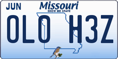 MO license plate OL0H3Z
