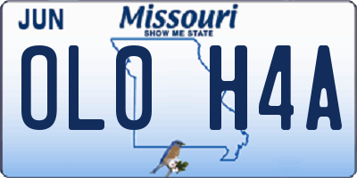 MO license plate OL0H4A