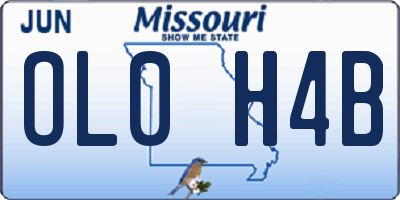 MO license plate OL0H4B