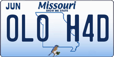 MO license plate OL0H4D