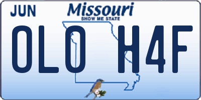 MO license plate OL0H4F