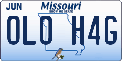 MO license plate OL0H4G
