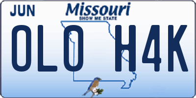 MO license plate OL0H4K