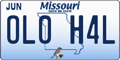 MO license plate OL0H4L