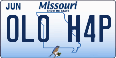 MO license plate OL0H4P