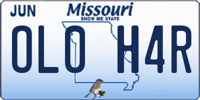 MO license plate OL0H4R