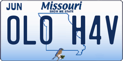 MO license plate OL0H4V