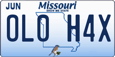 MO license plate OL0H4X