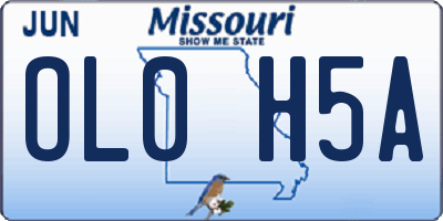 MO license plate OL0H5A