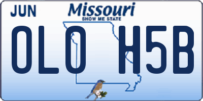 MO license plate OL0H5B