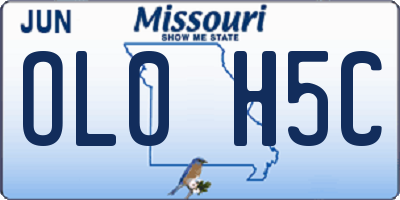 MO license plate OL0H5C