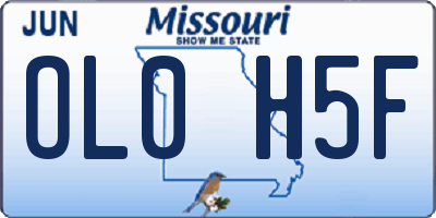MO license plate OL0H5F