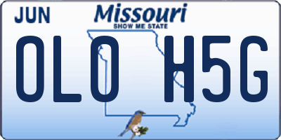 MO license plate OL0H5G