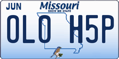 MO license plate OL0H5P