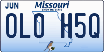 MO license plate OL0H5Q