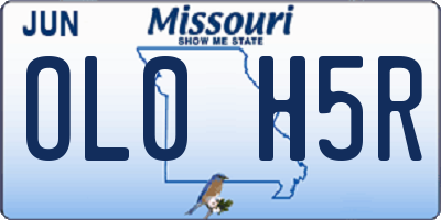 MO license plate OL0H5R