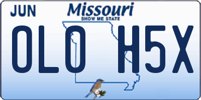 MO license plate OL0H5X