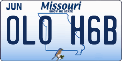MO license plate OL0H6B