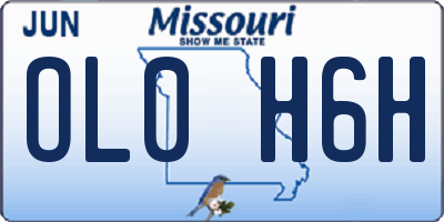 MO license plate OL0H6H