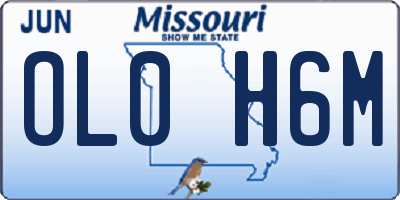 MO license plate OL0H6M