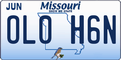 MO license plate OL0H6N
