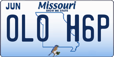 MO license plate OL0H6P