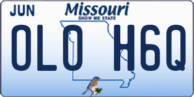 MO license plate OL0H6Q