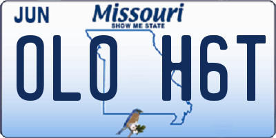 MO license plate OL0H6T