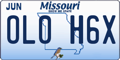 MO license plate OL0H6X