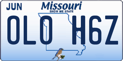 MO license plate OL0H6Z