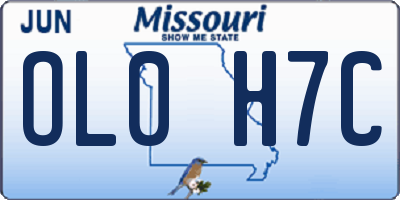 MO license plate OL0H7C