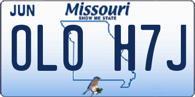 MO license plate OL0H7J