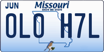 MO license plate OL0H7L