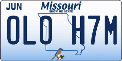 MO license plate OL0H7M
