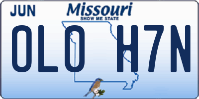 MO license plate OL0H7N
