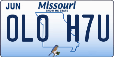 MO license plate OL0H7U