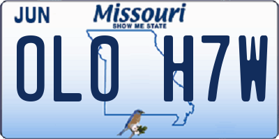 MO license plate OL0H7W